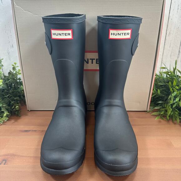 Hunter Women's Original Black Short Rain Boots Size 9 - Picture 2 of 8